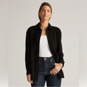 Quince 100% Suede Overshirt Goat NWT layering classic oversized XL